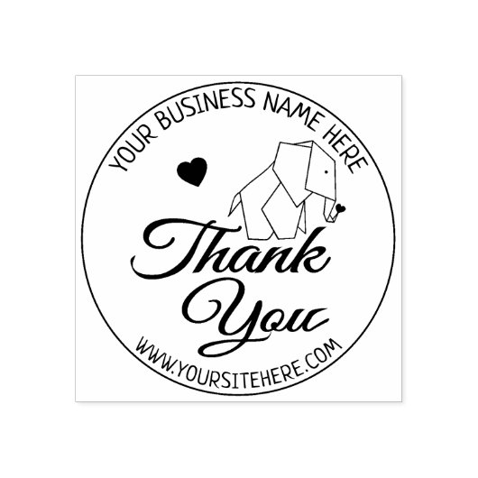 かわいい象ハンドメイド小規模企業ありがとう ラバースタンプ (インプリント)