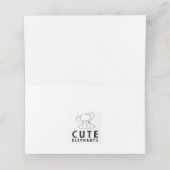 かわいい象バルーンブルー座席表 プレイスカード (内部開封)