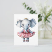 かわいい象バレリーナ踊りバレエ シーズンポストカード (スタンド正面)