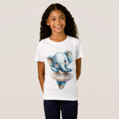 かわいい象バレリーナ踊りバレエ Tシャツ (正面フル)