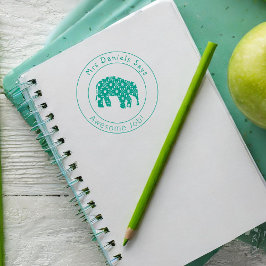 かわいい象パーソナライズされたの先生が上手く行った セルフインキングスタンプ