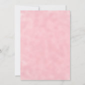 かわいい象ピンクのフローラ水色ベビーシャワー 招待状 (裏面)