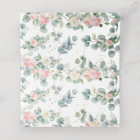 かわいい象ピンクのフローラ緑の赤ちゃんシャワー プレイスカード (内部開封)