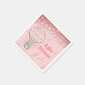 かわいい象ピンクのホットエアバルーン赤ちゃんシャワー スタンダードカクテルナプキン (角)