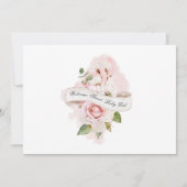 かわいい象ピンクのローズガールベビーシャワー招待 招待状 (裏面)