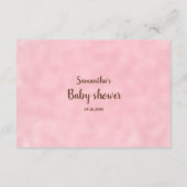 かわいい象ピンクの女の子の本リクエスト赤ちゃんシャワー エンクロージャーカード (裏面)