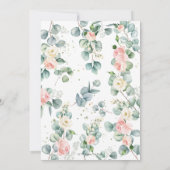 かわいい象ピンクフローラ緑1歳の誕生日 招待状 (裏面)