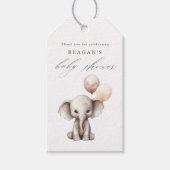 かわいい象ブライダルシャワーありがとう ギフトタグ (正面)
