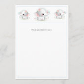 かわいい象ブルーベビーシャワーサンキューカード サンキューカード (裏面)