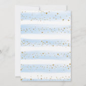 かわいい象ブルー金ゴールドムーンスターズ男の子ベイビーシャワー サンキューカード (裏面)