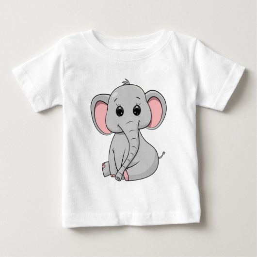 かわいい象ベビーTシャツ ベビーTシャツ (正面)