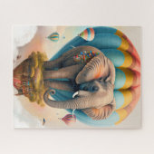 かわいい象ホットエアバルーンお洒落動物 ジグソーパズル (横)