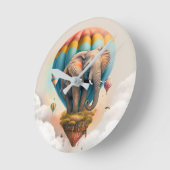 かわいい象ホットエアバルーンお洒落動物 ラウンド壁時計 (傾斜)