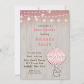 かわいい象ホットエアバルーン赤ちゃんシャワー 招待状 (正面)