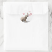 かわいい象吹のピンクの泡 ラウンドシール (バッグ)