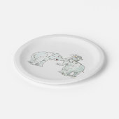 かわいい象家族の漫画のベビーシャワー ペーパープレート (アングル)