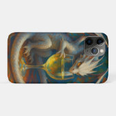 かわいい象牙のドラゴンと白ワインのファンタジーアート Case-Mate iPhoneケース (裏面(横))