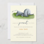 かわいい象男女兼用の赤ちゃんシャワー 招待状 (正面)