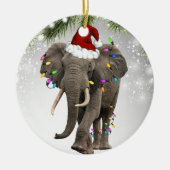 かわいい象皮動物のジャングル野生動物アフリカ動物動物園 セラミックオーナメント (正面)