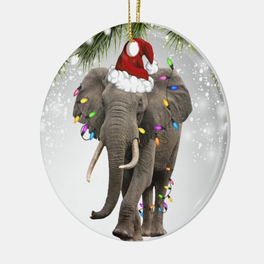 かわいい象皮動物のジャングル野生動物アフリカ動物動物園 セラミックオーナメント (左)