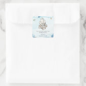 かわいい象航海のの赤ちゃんシャワーありがとう スクエアシール (バッグ)