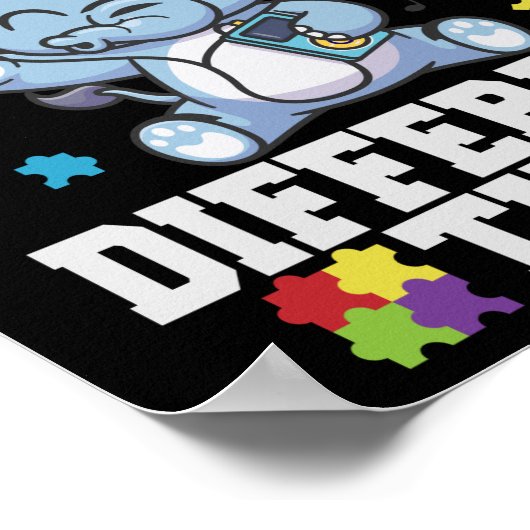 かわいい象違うの自閉症を歌う ポスター (角)