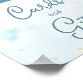 かわいい象飛行機アドベンチャーブルーカードとギフト ポスター (角)