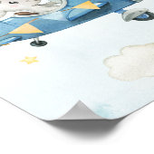 かわいい象飛行機アドベンチャーブルースカイ ポスター (角)