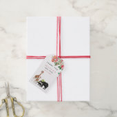 かわいい象&キリンフローラ赤ちゃんシャワーガール ギフトタグ (より糸付き)