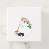 かわいい象&キリンフローラ赤ちゃんシャワーガール フェイバータグ (インサイチュ)