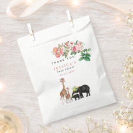 かわいい象&キリンフローラ赤ちゃんシャワーガール フェイバーバッグ