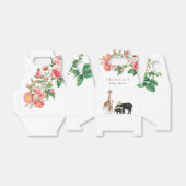 かわいい象&キリンフローラ赤ちゃんシャワーガール フェイバーボックス (折り畳みなし)