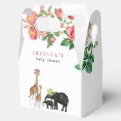 かわいい象&キリンフローラ赤ちゃんシャワーガール フェイバーボックス (オープン)