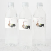 かわいい象&キリンフローラ赤ちゃんシャワーガール ペットボトルラベル (ボトル)