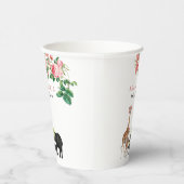 かわいい象&キリンフローラ赤ちゃんシャワーガール 紙コップ (右)