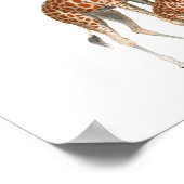 かわいい象&キリン赤ちゃんシャワー歓迎サイン ポスター (角)