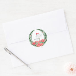 かわいい象 |クリスマス |ありがとうございます ラウンドシール