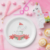 かわいい象 |クリスマス ペーパープレート (パーティー)