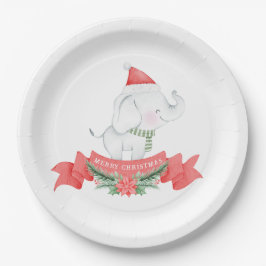 かわいい象 |クリスマス ペーパープレート