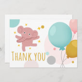 かわいい象 サンキューカード (正面/裏面)