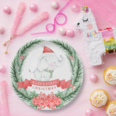 かわいい象 |ベビーの初めてのクリスマス ペーパープレート (パーティー)