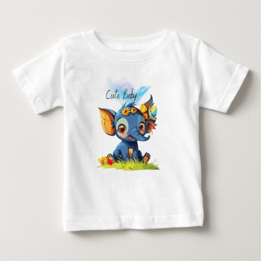 かわいい象 ベビーTシャツ (正面)