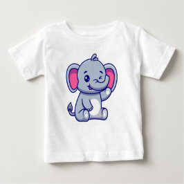 かわいい象 ベビーTシャツ