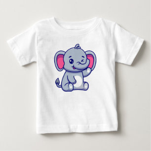 かわいい象 ベビーTシャツ