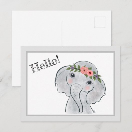 かわいい象 ポストカード (正面/裏面)