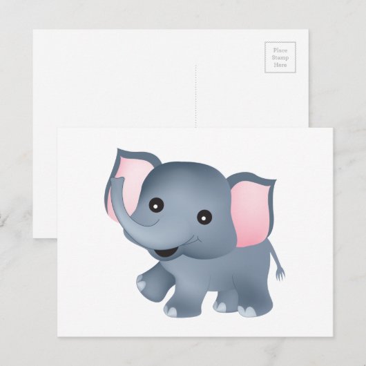 かわいい象 ポストカード (正面/裏面)