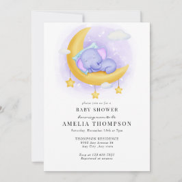 かわいい象 |動物の赤ちゃんシャワー 招待状