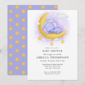 かわいい象 |動物の赤ちゃんシャワー 招待状 (正面/裏面)