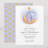 かわいい象 |動物の赤ちゃんシャワー 招待状 (正面/裏面)