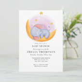 かわいい象 |動物の赤ちゃんシャワー 招待状 (スタンド正面)